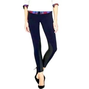 J CREW  Navy Jodhpur Leather Paneled Pixie Pant